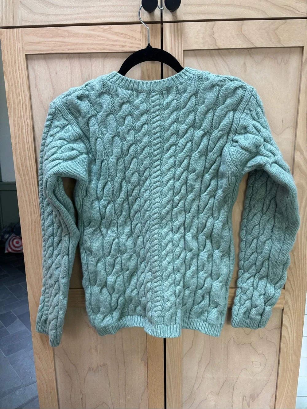 Orvis Women's Cable Knit Sweater - Sage Green 100% Wool